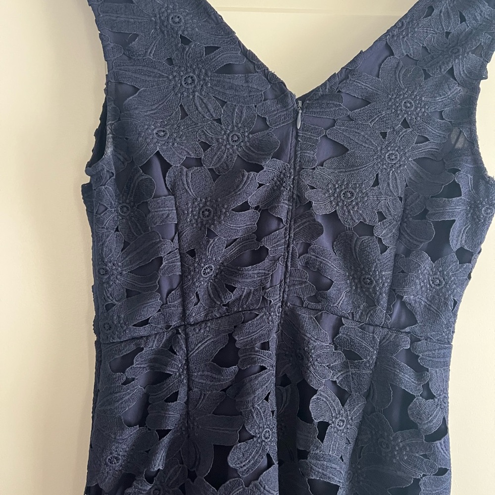 Banana Republic Midnight Blue Floral Lace Midi Dress - Picture 4 of 6